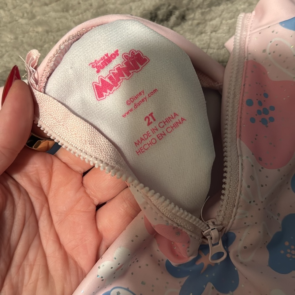 Disney Pink and Blue Kids Swim Rashguard - Picture 2 of 2